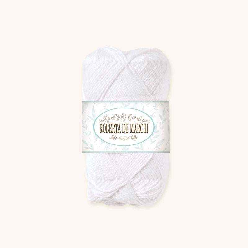 Gomitolo 100% Cotone OEKO-TEX - 50 gr / 160 m - Bianco Latte Roberta De Marchi - 1 Gomitolo 100% Cotone OEKO-TEX - 50 gr / 160 m - Bianco Latte Roberta De Marchi - 1