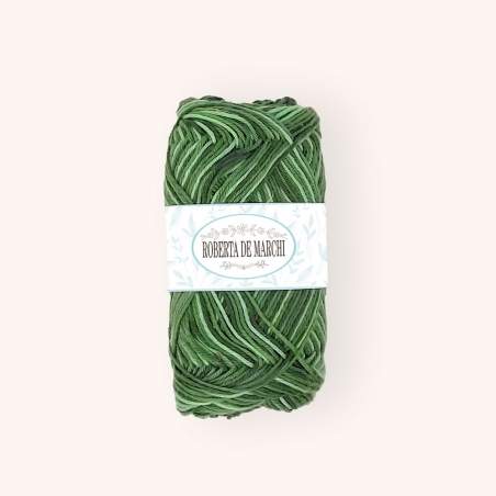 Gomitolo 100% Cotone Sfumato - 50 gr / 160 m - Mix di Verdi