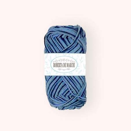 Gomitolo 100% Cotone Sfumato - 50 gr / 160 m - Mix di Blu
