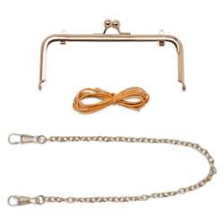 Rose Gold Square Clasp, Chiusura Quadrata Oro Rosa 15 cm con Catena Oro Rosa 38 cm Zakka Workshop - 1