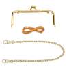 Yellow Gold Square Clasp, Chiusura Oro Quadrata 15 cm con Catena 120 cm