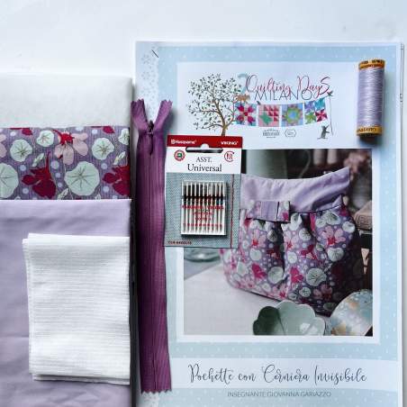 Pochette con Cerniera Invisibile - Kit e Istruzioni Quilting Days
