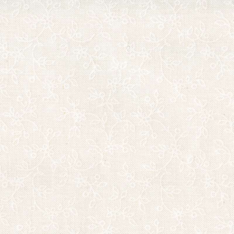 Tessuto Bianco Latte con Viticci tono su tono