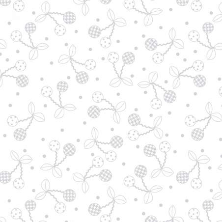Maywood Studio, Tessuto Bianco con Ciliegie Tono su Tono