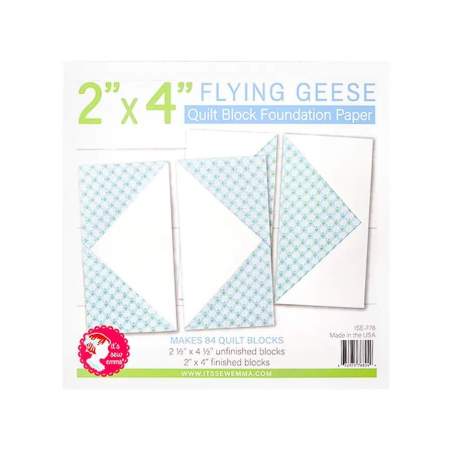 It's Sew Emma - 2" x 4" Flying Geese Quilt Block Foundation Paper - Blocco per Realizzare Flying Geese