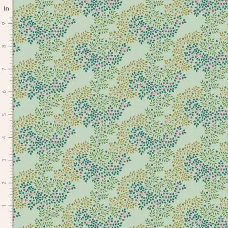 Tilda Hometown Berrytangle Sage, Tessuto con Bacche e Foglioline Verde Salvia Tilda Fabrics - 1