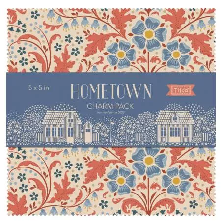 Tilda HomeTown Charm Pack Bundle, 40 quadrati 12.5 x 12.5 cm - 2 per fantasia