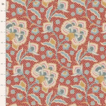 Tilda Hometown Eden Rust, Tessuto Arancione Ruggine con Grandi Fiori Tilda Fabrics - 1