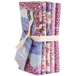 Tilda Hometown Fat Quarter Bundle Plum Grape, 5 fq 50 x 55 cm - Viola e Prugna