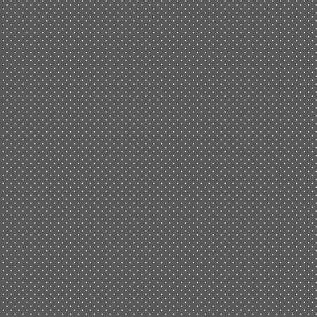 Handworks, Tessuto Fondo Grigio con Piccoli Pois Bianchi