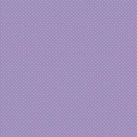 Handworks, Tessuto Fondo Lilla con Piccoli Pois Bianchi Sojitz Fashion - 1
