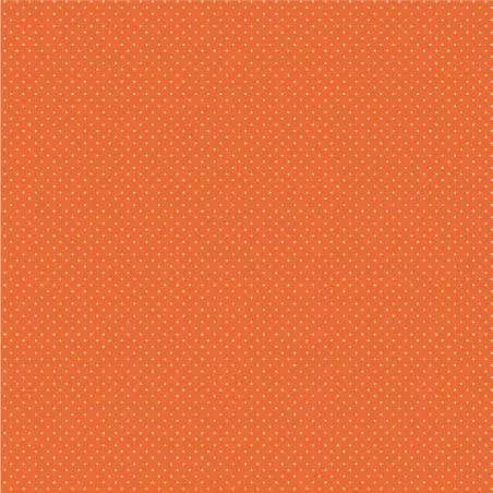 Handworks, Tessuto Fondo Arancione con Piccoli Pois Bianchi