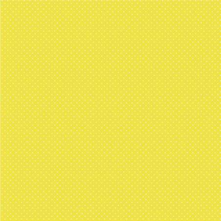 Handworks, Tessuto Fondo Giallo Acceso con Piccoli Pois Bianchi Sojitz Fashion - 1