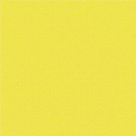 Handworks, Tessuto Fondo Giallo Acceso con Piccoli Pois Bianchi