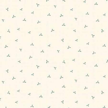 Market Garden by Anni Downs, Tessuto Crema con fiorellini verdi