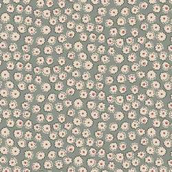 Market Garden by Anni Downs, Tessuto Verde acqua con margherite bianche Henry Glass - 1