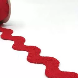 Simplicity, Nastro Ric Rac Rosso - Altezza 31.75 mm Lunghezza 1,8 mt