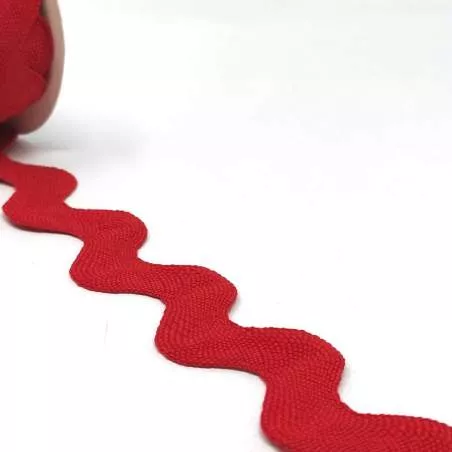 Simplicity, Nastro Ric Rac Rosso - Altezza 31.75 mm Lunghezza 1,8 mt
