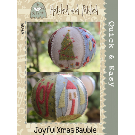 Hatched and Patched - Joyful Xmas Bauble - Cartamodello, Anni Downs Hatched and Patched - 1