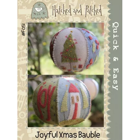 Hatched and Patched - Joyful Xmas Bauble - Cartamodello, Anni Downs