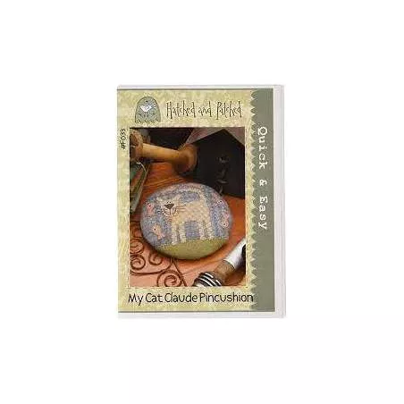 Hatched and Patched - My Cat Claude Pincushion - Cartamodello, Anni Downs