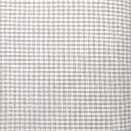 Tessuto Tinto in Filo Fondo Bianco con piccoli Quadretti Grigi, h155