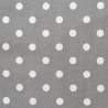 Tessuto Stampato Fondo Grigio con Pois Bianchi, h138