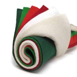 Rollo de Fieltro 2 mm, 6 piezas 25 x 30 cm - Sushi Roll Feliz Navidad