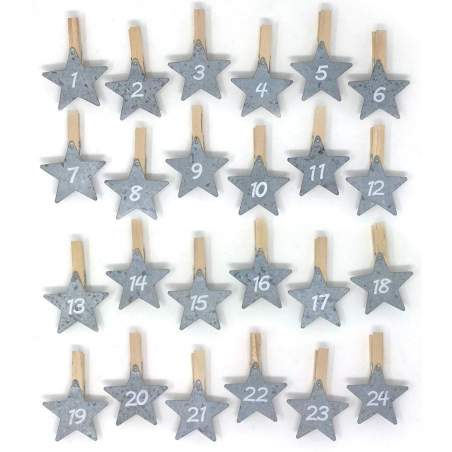 Mollettine per Calendario dell'Avvento con Stelle di Metallo