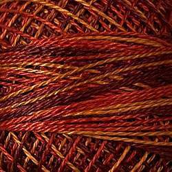 Valdani, Filato da Ricamo Pearl Cotton 12 Colorfast,  Variegated O533 - Golden Autumn - golden reds, burgundy, gold Valdani Inc.