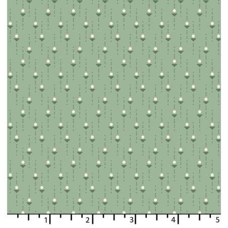 EQP Forward to the Past - Catch & Release – Glacier Blue, tessuto verde menta con piccoli disegni geometrici EQP Textiles - Elli