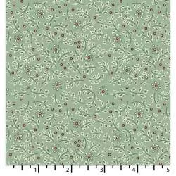 EQP Forward to the Past - Hollyberry – Glacier Blue, tessuto verde menta con piccole fogliage verde menta e rosa EQP Textiles - 