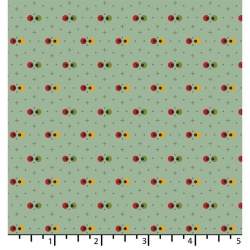 copy of EQP New Vintage Sweetheart Glacier Blue, Tessuto verde menta con rametti e cuori EQP Textiles - Ellie's Quiltplace - 1