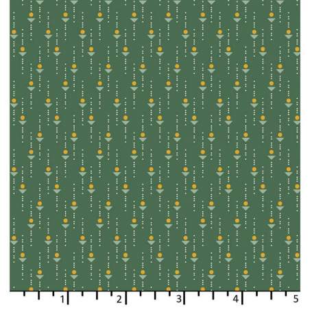 EQP Forward to the Past - Catch & Release - Ocean, tessuto verde con piccoli disegni geometrici EQP Textiles - Ellie's Quiltplac