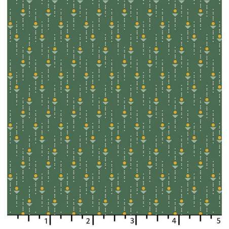 EQP Forward to the Past - Catch & Release - Ocean, tessuto verde con piccoli disegni geometrici