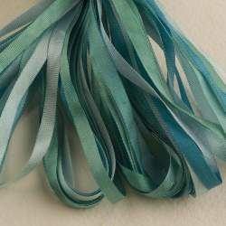 Ribbon Silk, Treenway Silks - Montano 'Ocean' - Nastro, 3.5mm Treenway Silks - 2