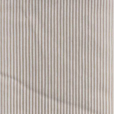 Tessuto Tinto in Filo a Righe Beige e Bianche per Arredamento