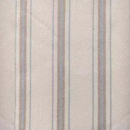 Tessuto Tinto in Filo Panna con Righe Beige e Azzurre per Arredamento