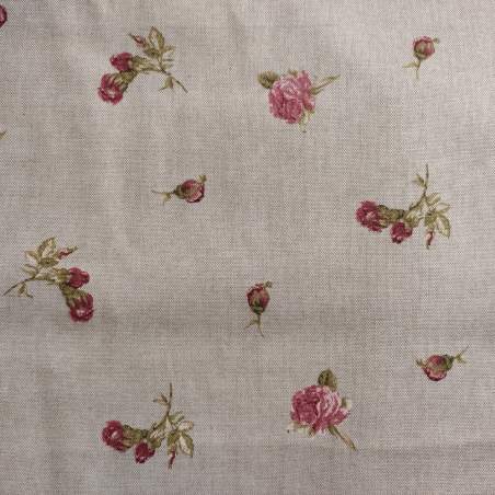 Tessuto Stampato Beige con Rose Rosse per Arredamento Stim Italia srl - 1