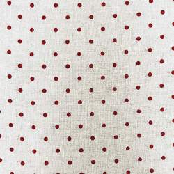 Tessuto 100% Lino, Beige con Pois Rossi Radi Roberta De Marchi - 1