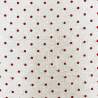 Tessuto 100% Lino, Beige con Pois Rossi Radi