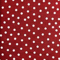 Tessuto 100% Lino, Bordeaux con Pois Bianchi Roberta De Marchi - 1