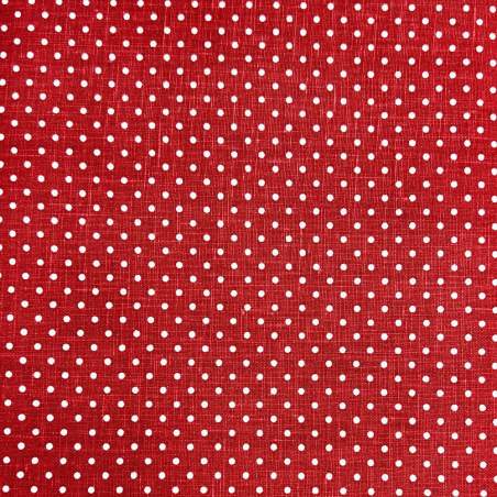 Tessuto 100% Lino, Rosso con Pois Bianchi Roberta De Marchi - 1