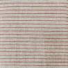 Tessuto 100% Lino, Beige Tinto in Filo con Righe Rosse