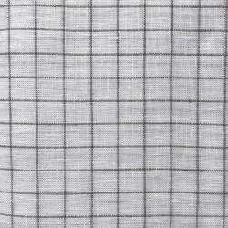 Tessuto 100% Lino, Bianco con Quadretti Ecru