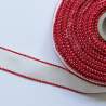 Banda da Ricamo di Lino 11 Fili Colore Bianco con Bordo Rosso Altezza 35 mm Roberta De Marchi - 4