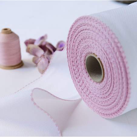 Vaupel Heilenbeck, Banda Tela Aida Colore Bianco con bordo rosa 510/100 - 12