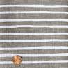 Tessuto 100% Lino, Beige Scuro con Righe Bianche Stampate