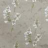 Tessuto 100% Lino, Beige con Piccoli Fiori Bianchi