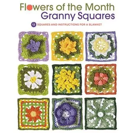Granny Square Flower Garden- Instructions for Blanket with Choice of 12 Squares by Margaret Hubert